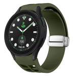 Bracelet de montre en silicone avec boucle pliante magnétique argentée Richard, pour Samsung Galaxy Watch FE 40mm, pour Samsung Galaxy Watch 5 Pro Golf Edition, pour Samsung Galaxy Watch 5 Golf Edition