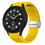 Bracelet de montre en silicone avec boucle pliante magnétique argentée Richard, pour Samsung Galaxy Watch FE 40mm, pour Samsung Galaxy Watch 5 Pro Golf Edition, pour Samsung Galaxy Watch 5 Golf Edition