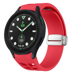Bracelet de montre en silicone avec boucle pliante magnétique argentée Richard, pour Samsung Galaxy Watch FE 40mm, pour Samsung Galaxy Watch 5 Pro Golf Edition, pour Samsung Galaxy Watch 5 Golf Edition