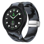 Bracelet de montre en silicone avec boucle pliante magnétique argentée Richard, pour Samsung Galaxy Watch FE 40mm, pour Samsung Galaxy Watch 5 Pro Golf Edition, pour Samsung Galaxy Watch 5 Golf Edition