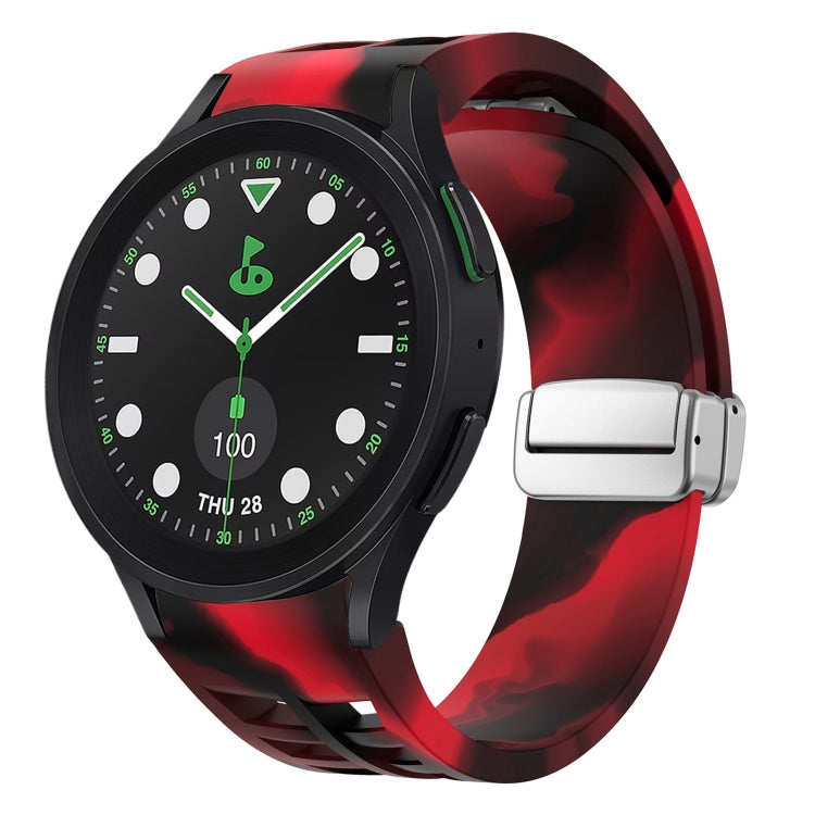 Bracelet de montre en silicone avec boucle pliante magnétique argentée Richard, pour Samsung Galaxy Watch FE 40mm, pour Samsung Galaxy Watch 5 Pro Golf Edition, pour Samsung Galaxy Watch 5 Golf Edition