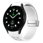 Bracelet de montre en silicone avec boucle pliante magnétique argentée Richard, pour Samsung Galaxy Watch FE 40mm, pour Samsung Galaxy Watch 5 Pro Golf Edition, pour Samsung Galaxy Watch 5 Golf Edition