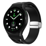Bracelet de montre en silicone avec boucle pliante magnétique argentée Richard, pour Samsung Galaxy Watch FE 40mm, pour Samsung Galaxy Watch 5 Pro Golf Edition, pour Samsung Galaxy Watch 5 Golf Edition