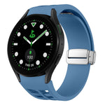 Bracelet de montre en silicone avec boucle pliante magnétique argentée Richard, pour Samsung Galaxy Watch FE 40mm, pour Samsung Galaxy Watch 5 Pro Golf Edition, pour Samsung Galaxy Watch 5 Golf Edition