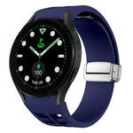 Bracelet de montre en silicone avec boucle pliante magnétique argentée Richard, pour Samsung Galaxy Watch FE 40mm, pour Samsung Galaxy Watch 5 Pro Golf Edition, pour Samsung Galaxy Watch 5 Golf Edition