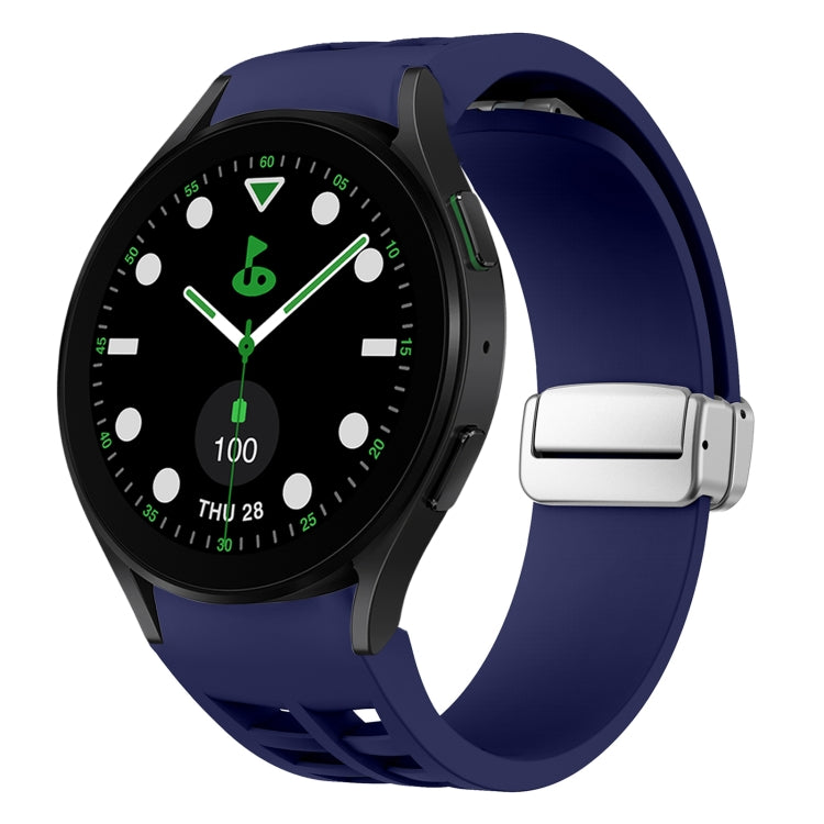 Bracelet de montre en silicone avec boucle pliante magnétique argentée Richard, pour Samsung Galaxy Watch FE 40mm, pour Samsung Galaxy Watch 5 Pro Golf Edition, pour Samsung Galaxy Watch 5 Golf Edition