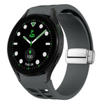 Bracelet de montre en silicone avec boucle pliante magnétique argentée Richard, pour Samsung Galaxy Watch FE 40mm, pour Samsung Galaxy Watch 5 Pro Golf Edition, pour Samsung Galaxy Watch 5 Golf Edition