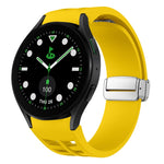 Bracelet de montre en silicone avec boucle pliante magnétique argentée Richard, pour Samsung Galaxy Watch FE 40mm, pour Samsung Galaxy Watch 5 Pro Golf Edition, pour Samsung Galaxy Watch 5 Golf Edition