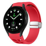 Bracelet de montre en silicone avec boucle pliante magnétique argentée Richard, pour Samsung Galaxy Watch FE 40mm, pour Samsung Galaxy Watch 5 Pro Golf Edition, pour Samsung Galaxy Watch 5 Golf Edition