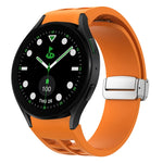 Bracelet de montre en silicone avec boucle pliante magnétique argentée Richard, pour Samsung Galaxy Watch FE 40mm, pour Samsung Galaxy Watch 5 Pro Golf Edition, pour Samsung Galaxy Watch 5 Golf Edition