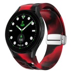 Bracelet de montre en silicone avec boucle pliante magnétique argentée Richard, pour Samsung Galaxy Watch FE 40mm, pour Samsung Galaxy Watch 5 Pro Golf Edition, pour Samsung Galaxy Watch 5 Golf Edition