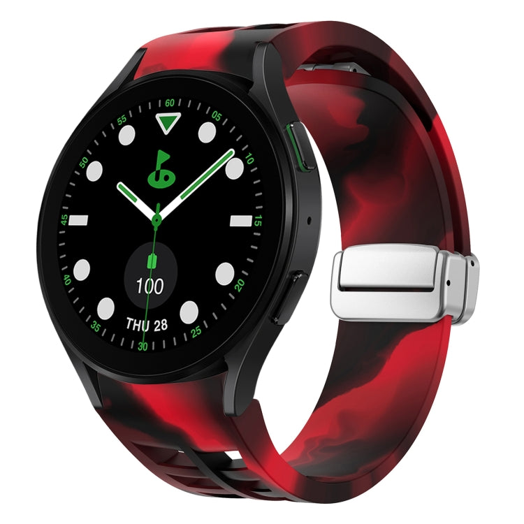 Bracelet de montre en silicone avec boucle pliante magnétique argentée Richard, pour Samsung Galaxy Watch FE 40mm, pour Samsung Galaxy Watch 5 Pro Golf Edition, pour Samsung Galaxy Watch 5 Golf Edition