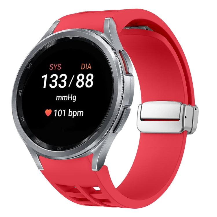Bracelet de montre en silicone avec boucle pliante magnétique argentée Richard, pour Samsung Galaxy Watch 5 Pro 45mm, pour Samsung Galaxy Watch 7 40 / 44mm, pour Samsung Galaxy Watch 6 Classic 43 / 47mm