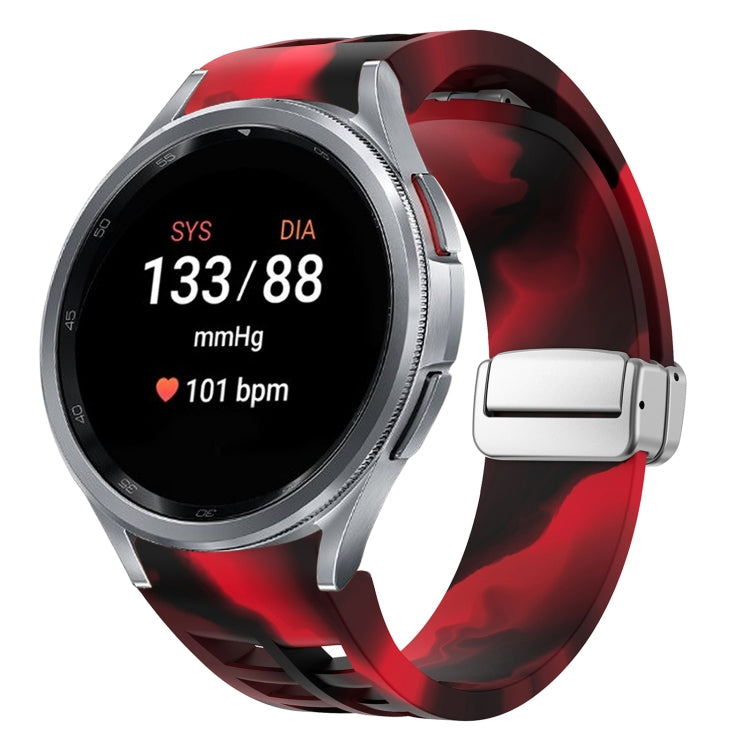 Bracelet de montre en silicone avec boucle pliante magnétique argentée Richard, pour Samsung Galaxy Watch 5 Pro 45mm, pour Samsung Galaxy Watch 7 40 / 44mm, pour Samsung Galaxy Watch 6 Classic 43 / 47mm