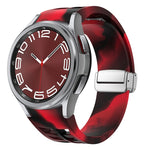 Bracelet de montre en silicone avec boucle pliante magnétique argentée Richard, pour Samsung Galaxy Watch 5 Pro 45mm, pour Samsung Galaxy Watch 7 40 / 44mm, pour Samsung Galaxy Watch 6 Classic 43 / 47mm