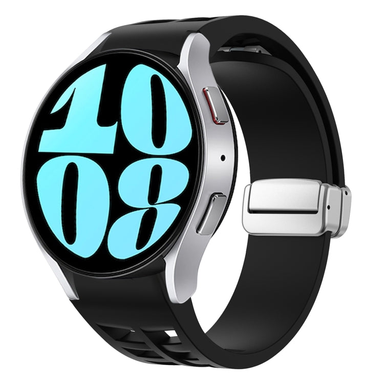 Bracelet de montre en silicone avec boucle pliante magnétique argentée Richard, pour Samsung Galaxy Watch 6 40 / 44mm, pour Samsung Galaxy Watch 5 40 / 44mm, pour Samsung Galaxy Watch 4 40 / 44mm