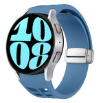 Bracelet de montre en silicone avec boucle pliante magnétique argentée Richard, pour Samsung Galaxy Watch 6 40 / 44mm, pour Samsung Galaxy Watch 5 40 / 44mm, pour Samsung Galaxy Watch 4 40 / 44mm