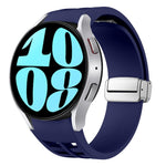 Bracelet de montre en silicone avec boucle pliante magnétique argentée Richard, pour Samsung Galaxy Watch 6 40 / 44mm, pour Samsung Galaxy Watch 5 40 / 44mm, pour Samsung Galaxy Watch 4 40 / 44mm