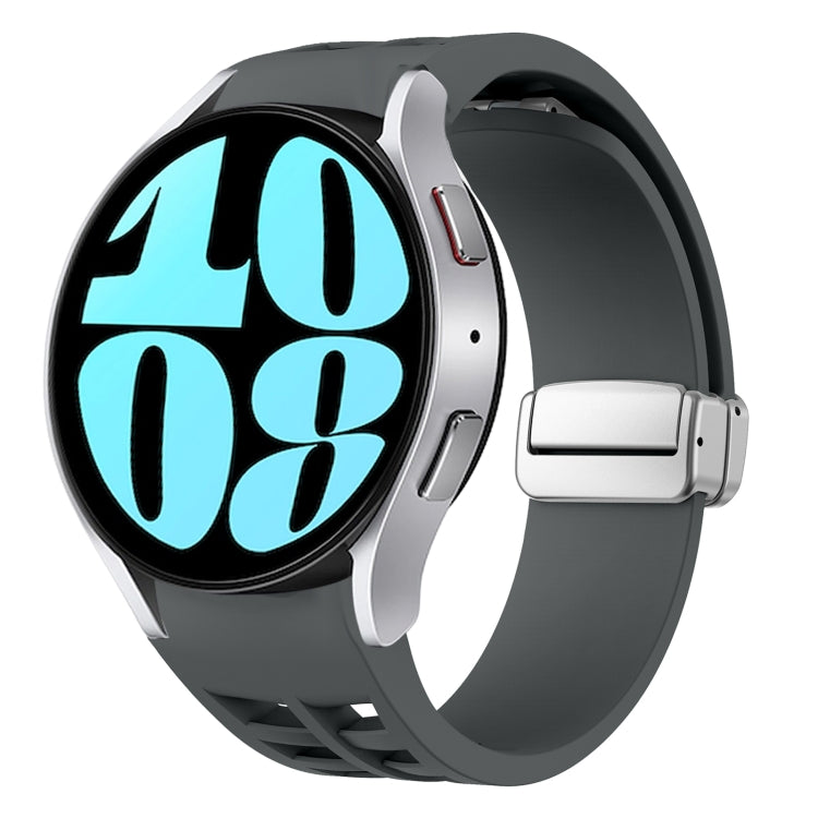 Bracelet de montre en silicone avec boucle pliante magnétique argentée Richard, pour Samsung Galaxy Watch 6 40 / 44mm, pour Samsung Galaxy Watch 5 40 / 44mm, pour Samsung Galaxy Watch 4 40 / 44mm