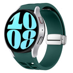 Bracelet de montre en silicone avec boucle pliante magnétique argentée Richard, pour Samsung Galaxy Watch 6 40 / 44mm, pour Samsung Galaxy Watch 5 40 / 44mm, pour Samsung Galaxy Watch 4 40 / 44mm