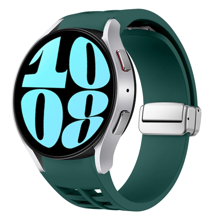 Bracelet de montre en silicone avec boucle pliante magnétique argentée Richard, pour Samsung Galaxy Watch 6 40 / 44mm, pour Samsung Galaxy Watch 5 40 / 44mm, pour Samsung Galaxy Watch 4 40 / 44mm