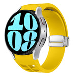 Bracelet de montre en silicone avec boucle pliante magnétique argentée Richard, pour Samsung Galaxy Watch 6 40 / 44mm, pour Samsung Galaxy Watch 5 40 / 44mm, pour Samsung Galaxy Watch 4 40 / 44mm