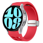 Bracelet de montre en silicone avec boucle pliante magnétique argentée Richard, pour Samsung Galaxy Watch 6 40 / 44mm, pour Samsung Galaxy Watch 5 40 / 44mm, pour Samsung Galaxy Watch 4 40 / 44mm