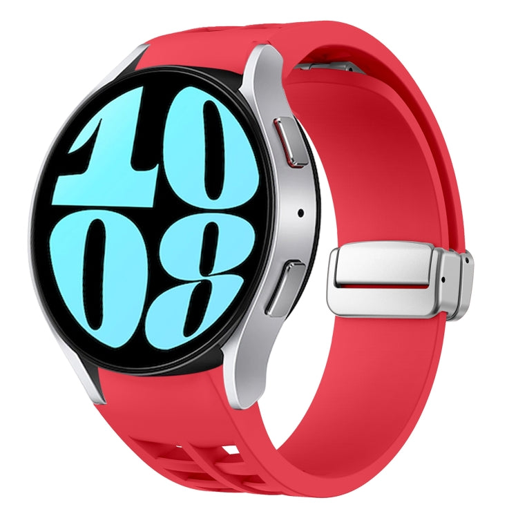 Bracelet de montre en silicone avec boucle pliante magnétique argentée Richard, pour Samsung Galaxy Watch 6 40 / 44mm, pour Samsung Galaxy Watch 5 40 / 44mm, pour Samsung Galaxy Watch 4 40 / 44mm