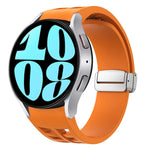 Bracelet de montre en silicone avec boucle pliante magnétique argentée Richard, pour Samsung Galaxy Watch 6 40 / 44mm, pour Samsung Galaxy Watch 5 40 / 44mm, pour Samsung Galaxy Watch 4 40 / 44mm