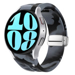 Bracelet de montre en silicone avec boucle pliante magnétique argentée Richard, pour Samsung Galaxy Watch 6 40 / 44mm, pour Samsung Galaxy Watch 5 40 / 44mm, pour Samsung Galaxy Watch 4 40 / 44mm