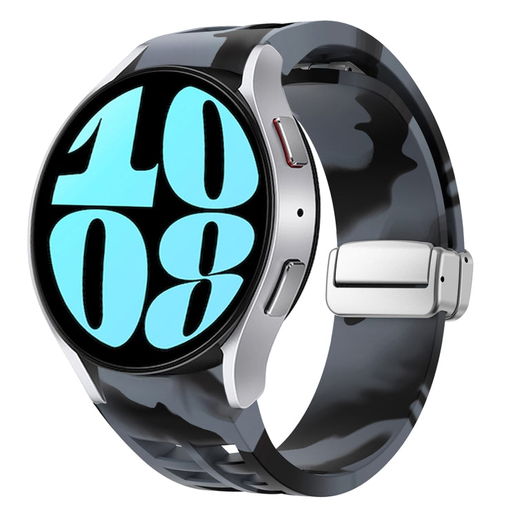 Bracelet de montre en silicone avec boucle pliante magnétique argentée Richard, pour Samsung Galaxy Watch 6 40 / 44mm, pour Samsung Galaxy Watch 5 40 / 44mm, pour Samsung Galaxy Watch 4 40 / 44mm