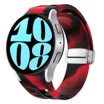 Bracelet de montre en silicone avec boucle pliante magnétique argentée Richard, pour Samsung Galaxy Watch 6 40 / 44mm, pour Samsung Galaxy Watch 5 40 / 44mm, pour Samsung Galaxy Watch 4 40 / 44mm