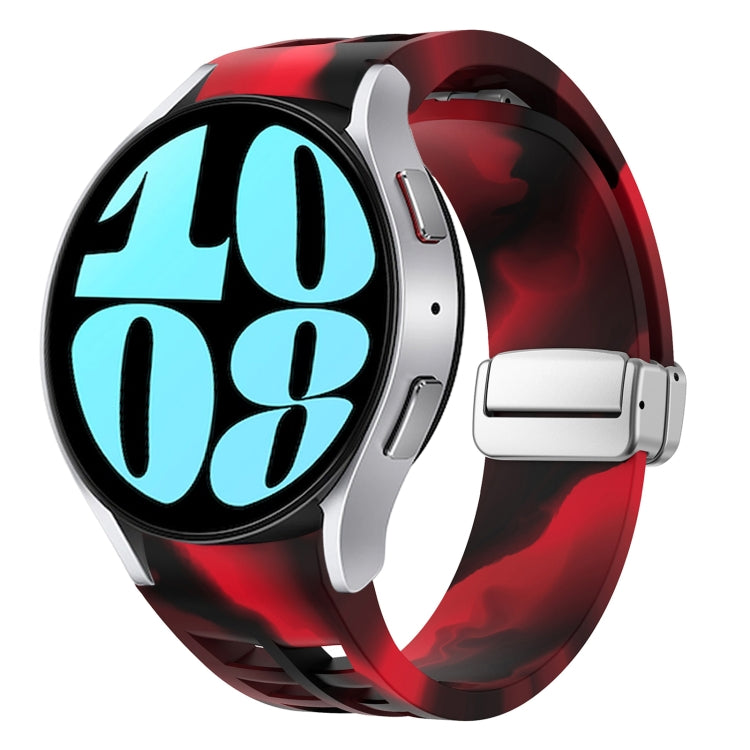 Bracelet de montre en silicone avec boucle pliante magnétique argentée Richard, pour Samsung Galaxy Watch 6 40 / 44mm, pour Samsung Galaxy Watch 5 40 / 44mm, pour Samsung Galaxy Watch 4 40 / 44mm