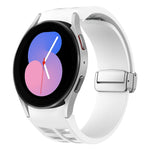 Bracelet de montre en silicone avec boucle pliante magnétique argentée Richard, pour Samsung Galaxy Watch 6 40 / 44mm, pour Samsung Galaxy Watch 5 40 / 44mm, pour Samsung Galaxy Watch 4 40 / 44mm