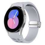 Bracelet de montre en silicone avec boucle pliante magnétique argentée Richard, pour Samsung Galaxy Watch 6 40 / 44mm, pour Samsung Galaxy Watch 5 40 / 44mm, pour Samsung Galaxy Watch 4 40 / 44mm