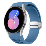 Bracelet de montre en silicone avec boucle pliante magnétique argentée Richard, pour Samsung Galaxy Watch 6 40 / 44mm, pour Samsung Galaxy Watch 5 40 / 44mm, pour Samsung Galaxy Watch 4 40 / 44mm