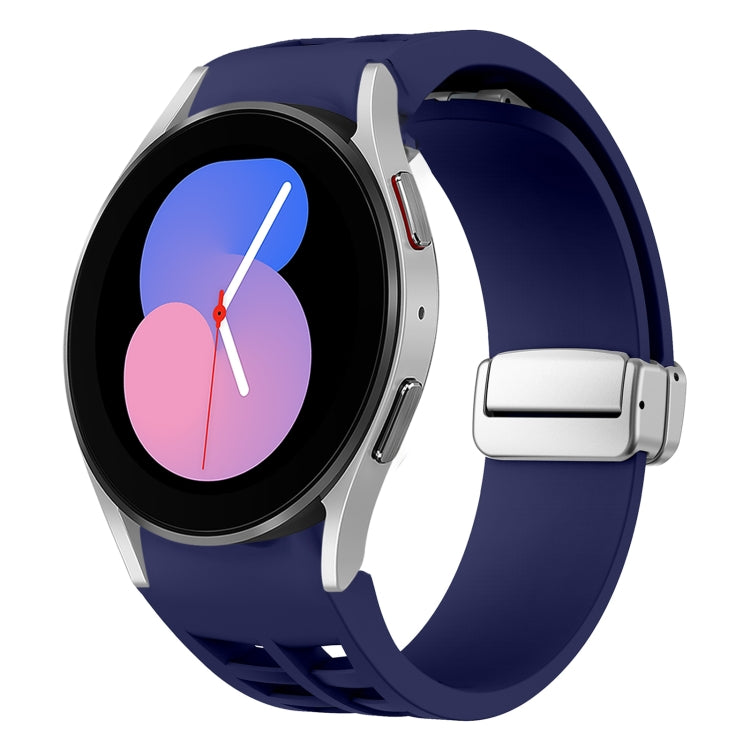 Bracelet de montre en silicone avec boucle pliante magnétique argentée Richard, pour Samsung Galaxy Watch 6 40 / 44mm, pour Samsung Galaxy Watch 5 40 / 44mm, pour Samsung Galaxy Watch 4 40 / 44mm