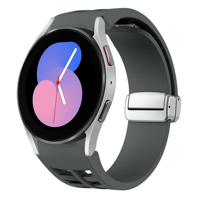 Bracelet de montre en silicone avec boucle pliante magnétique argentée Richard, pour Samsung Galaxy Watch 6 40 / 44mm, pour Samsung Galaxy Watch 5 40 / 44mm, pour Samsung Galaxy Watch 4 40 / 44mm