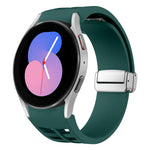 Bracelet de montre en silicone avec boucle pliante magnétique argentée Richard, pour Samsung Galaxy Watch 6 40 / 44mm, pour Samsung Galaxy Watch 5 40 / 44mm, pour Samsung Galaxy Watch 4 40 / 44mm
