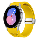 Bracelet de montre en silicone avec boucle pliante magnétique argentée Richard, pour Samsung Galaxy Watch 6 40 / 44mm, pour Samsung Galaxy Watch 5 40 / 44mm, pour Samsung Galaxy Watch 4 40 / 44mm