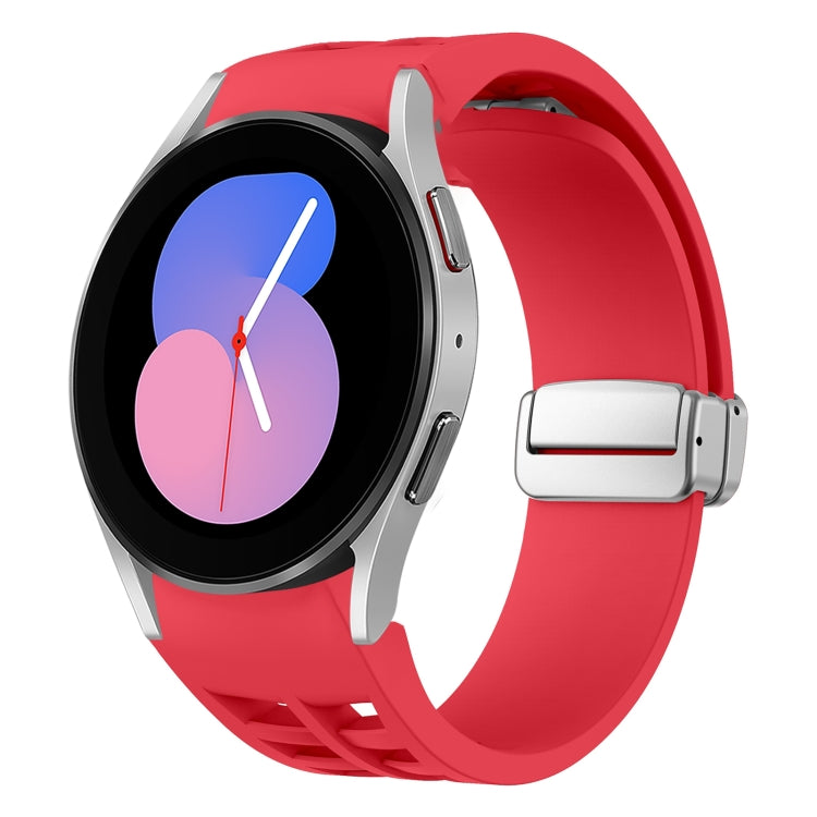 Bracelet de montre en silicone avec boucle pliante magnétique argentée Richard, pour Samsung Galaxy Watch 6 40 / 44mm, pour Samsung Galaxy Watch 5 40 / 44mm, pour Samsung Galaxy Watch 4 40 / 44mm