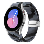 Bracelet de montre en silicone avec boucle pliante magnétique argentée Richard, pour Samsung Galaxy Watch 6 40 / 44mm, pour Samsung Galaxy Watch 5 40 / 44mm, pour Samsung Galaxy Watch 4 40 / 44mm