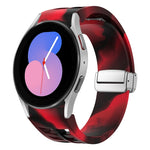 Bracelet de montre en silicone avec boucle pliante magnétique argentée Richard, pour Samsung Galaxy Watch 6 40 / 44mm, pour Samsung Galaxy Watch 5 40 / 44mm, pour Samsung Galaxy Watch 4 40 / 44mm