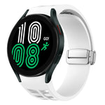 Bracelet de montre en silicone avec boucle pliante magnétique argentée Richard, pour Samsung Galaxy Watch 6 40 / 44mm, pour Samsung Galaxy Watch 5 40 / 44mm, pour Samsung Galaxy Watch 4 40 / 44mm
