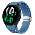Bracelet de montre en silicone avec boucle pliante magnétique argentée Richard, pour Samsung Galaxy Watch 6 40 / 44mm, pour Samsung Galaxy Watch 5 40 / 44mm, pour Samsung Galaxy Watch 4 40 / 44mm