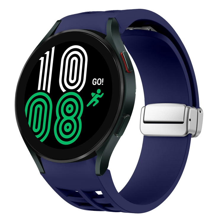 Bracelet de montre en silicone avec boucle pliante magnétique argentée Richard, pour Samsung Galaxy Watch 6 40 / 44mm, pour Samsung Galaxy Watch 5 40 / 44mm, pour Samsung Galaxy Watch 4 40 / 44mm