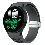 Bracelet de montre en silicone avec boucle pliante magnétique argentée Richard, pour Samsung Galaxy Watch 6 40 / 44mm, pour Samsung Galaxy Watch 5 40 / 44mm, pour Samsung Galaxy Watch 4 40 / 44mm