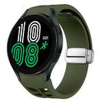 Bracelet de montre en silicone avec boucle pliante magnétique argentée Richard, pour Samsung Galaxy Watch 6 40 / 44mm, pour Samsung Galaxy Watch 5 40 / 44mm, pour Samsung Galaxy Watch 4 40 / 44mm