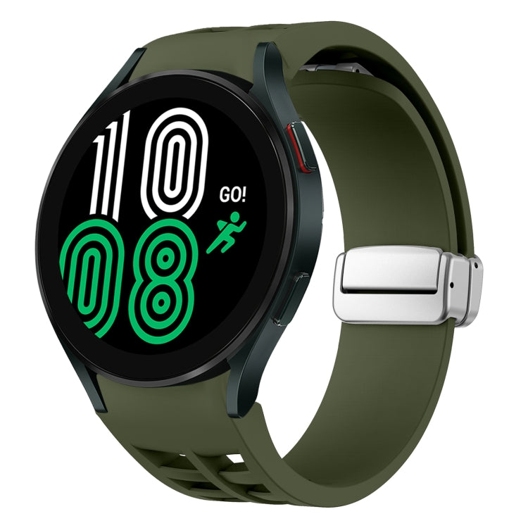 Bracelet de montre en silicone avec boucle pliante magnétique argentée Richard, pour Samsung Galaxy Watch 6 40 / 44mm, pour Samsung Galaxy Watch 5 40 / 44mm, pour Samsung Galaxy Watch 4 40 / 44mm