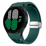 Bracelet de montre en silicone avec boucle pliante magnétique argentée Richard, pour Samsung Galaxy Watch 6 40 / 44mm, pour Samsung Galaxy Watch 5 40 / 44mm, pour Samsung Galaxy Watch 4 40 / 44mm